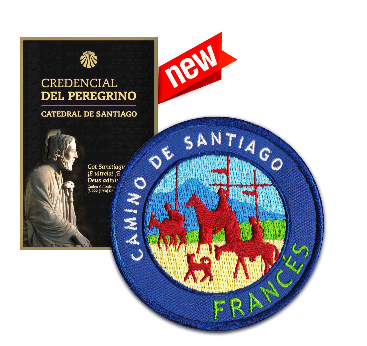 Official Camino Credential + Camino Francés Patch + Trail Map Card