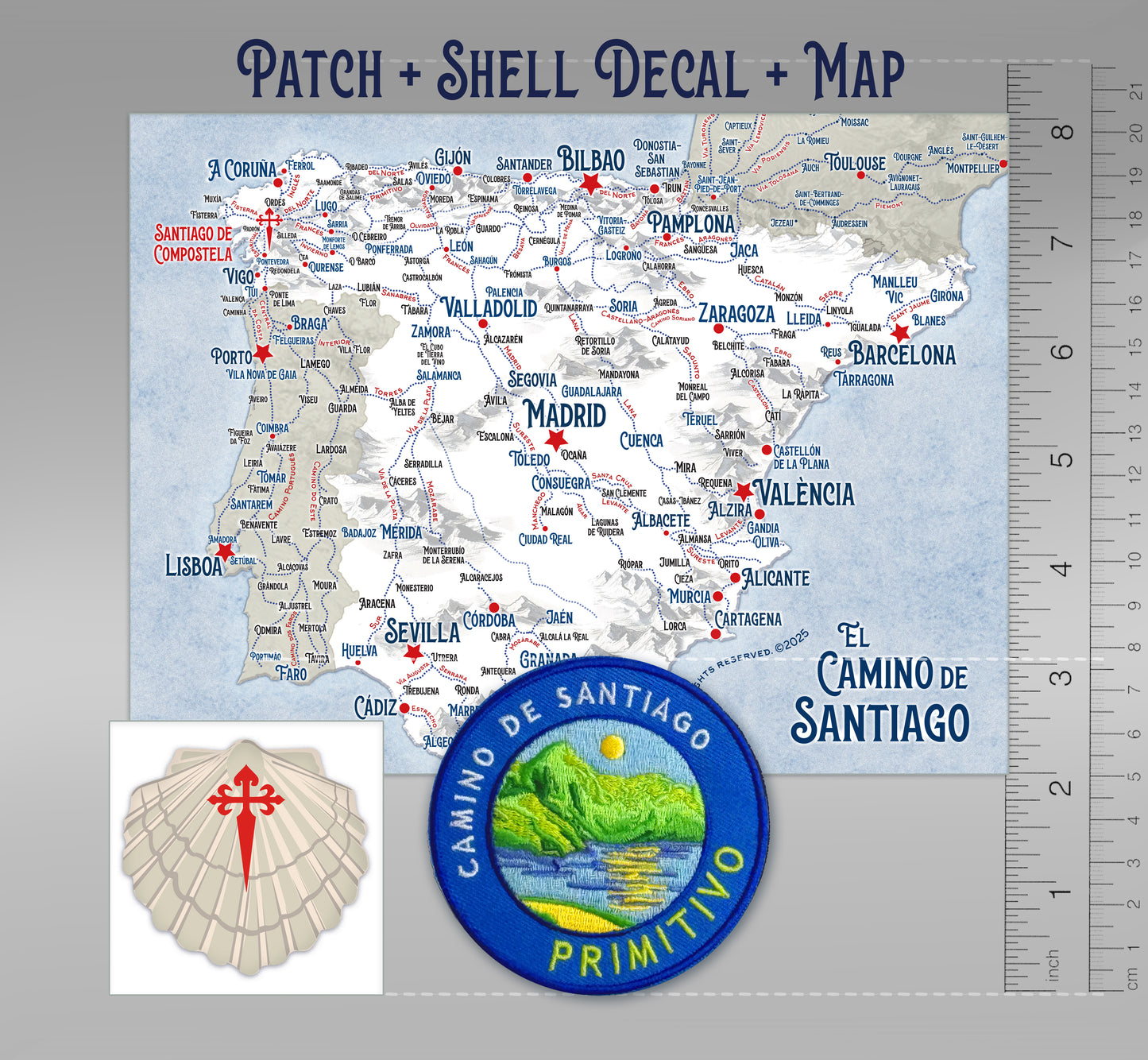 The Camino Primitivo Patch // Camino De Santiago // Ships Worldwide