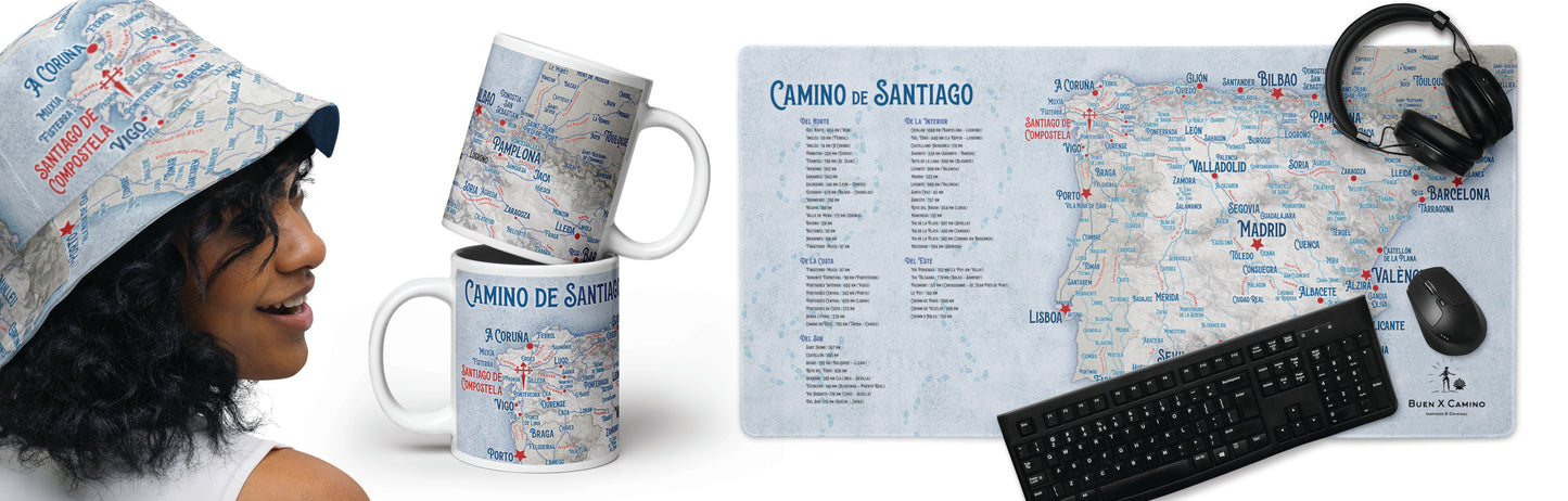 The Camino Journey Map //  20" x 16" Horizontal