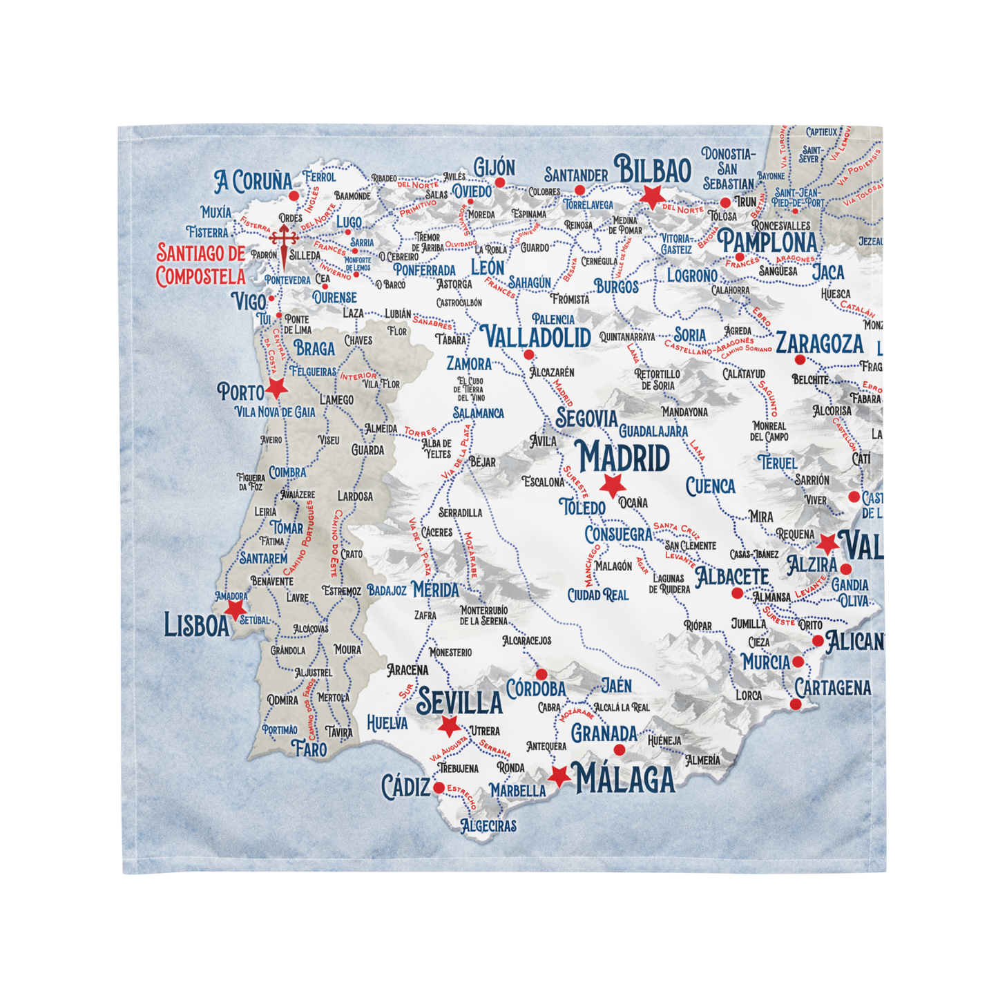 Camino Journeys Map Bandanna