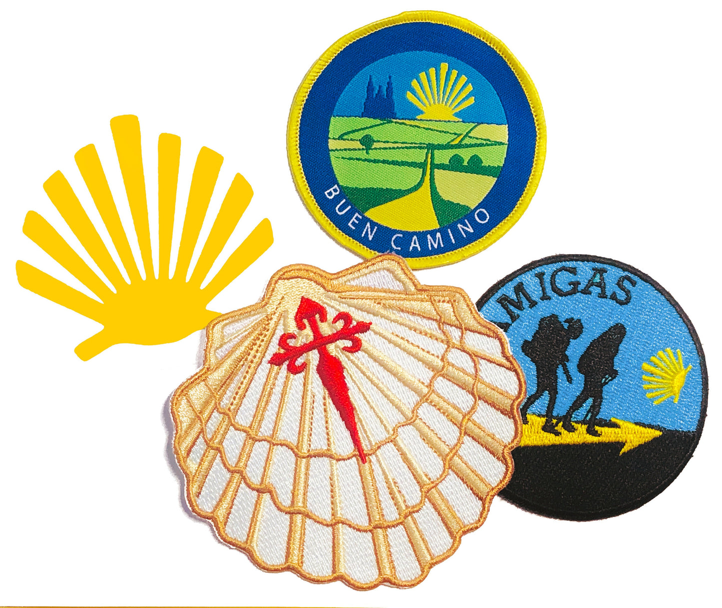 Camino de Santiago Patch Set + Decal // Scallop Shell // Buen Camino // Camigas